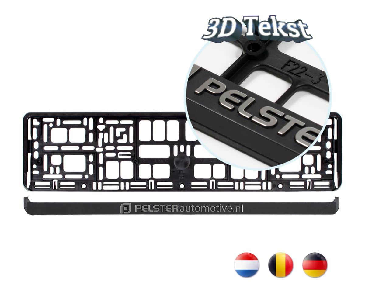Kentekenplaathouder met 3D reliëfstrip