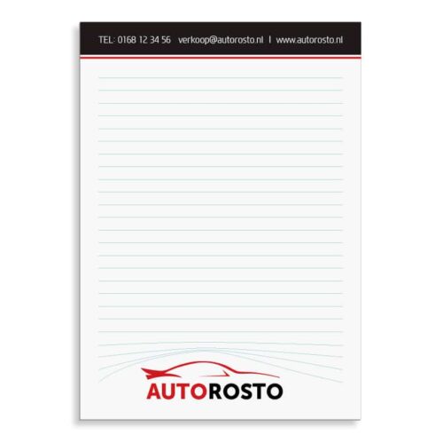 A5 Notitieblok met eigen full-color logo | Pelster Automotive