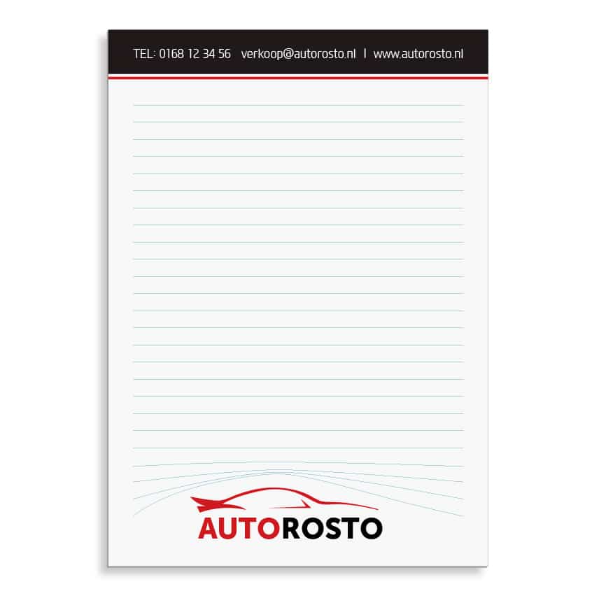 A5 Notitieblok met eigen full-color logo | Pelster Automotive